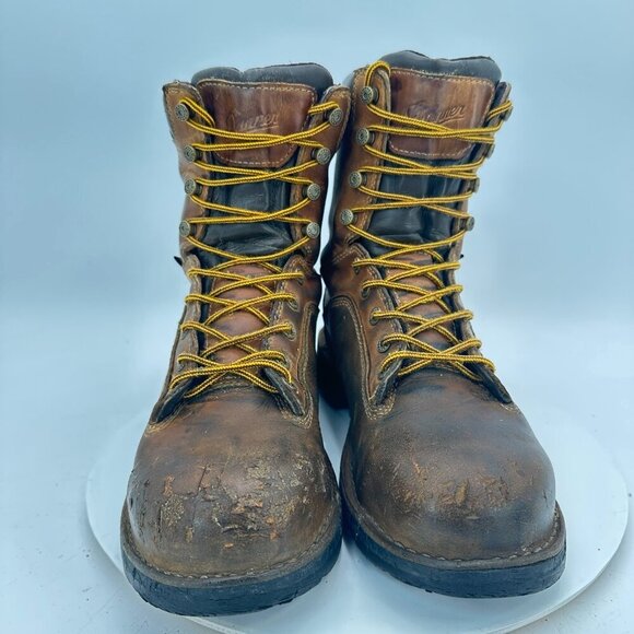 Danner Quarry USA 8" Alloy Toe Men Size 9.5 Brown Leather Waterproof Work Boot - Picture 2 of 13